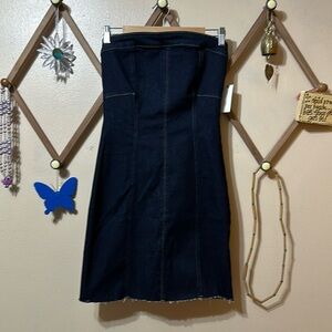 Pilcro Strapless Denim Dress